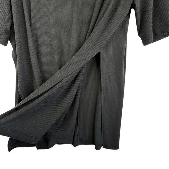 Dressed In Lala Malone Ribbed Biker Top in Black Women Medium $92 MSRP - Picture 5 of 6